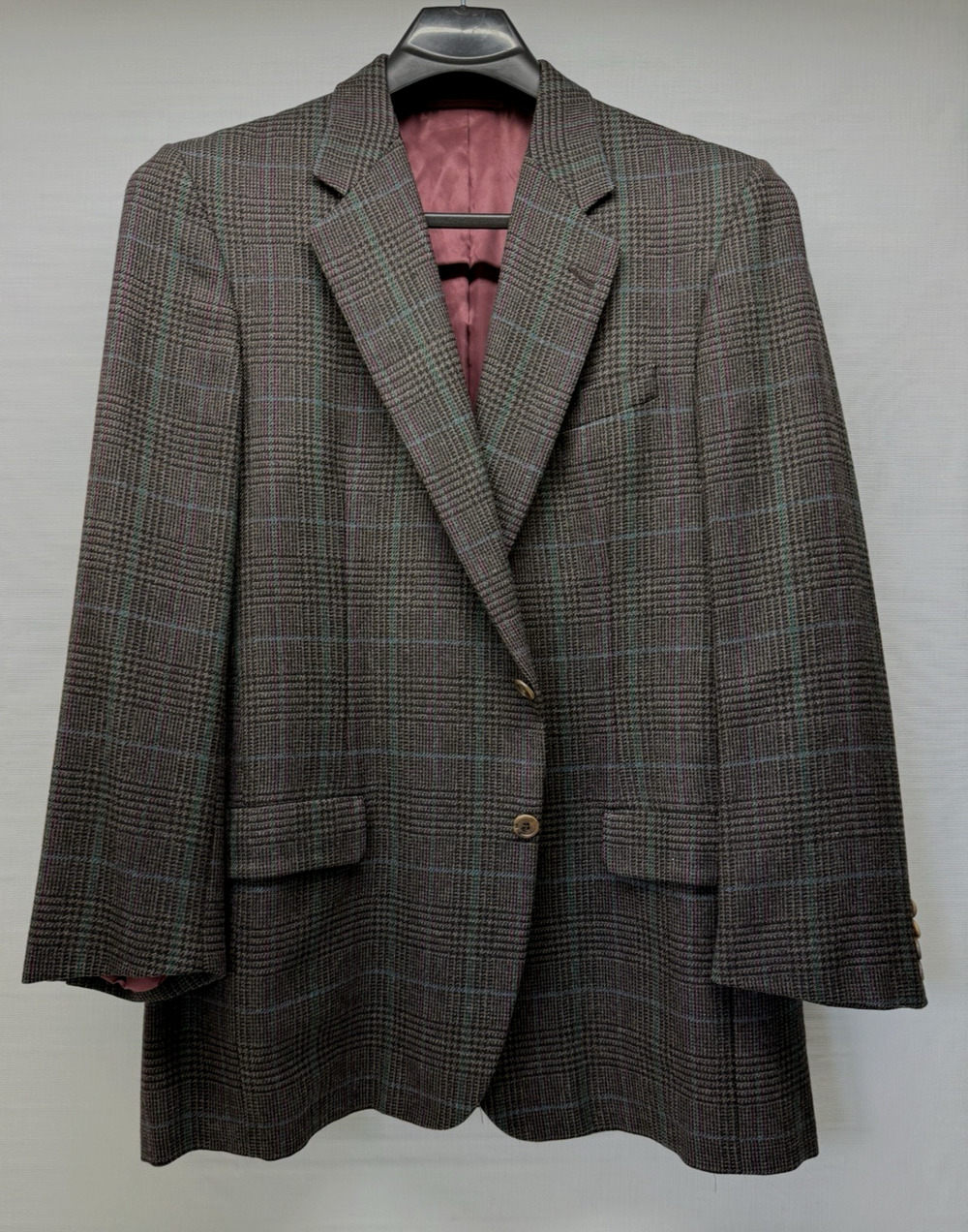 Vintage HICKEY-FREEMAN Boardroom V204 Sport Coat Mens 43 Long Wool Plaid